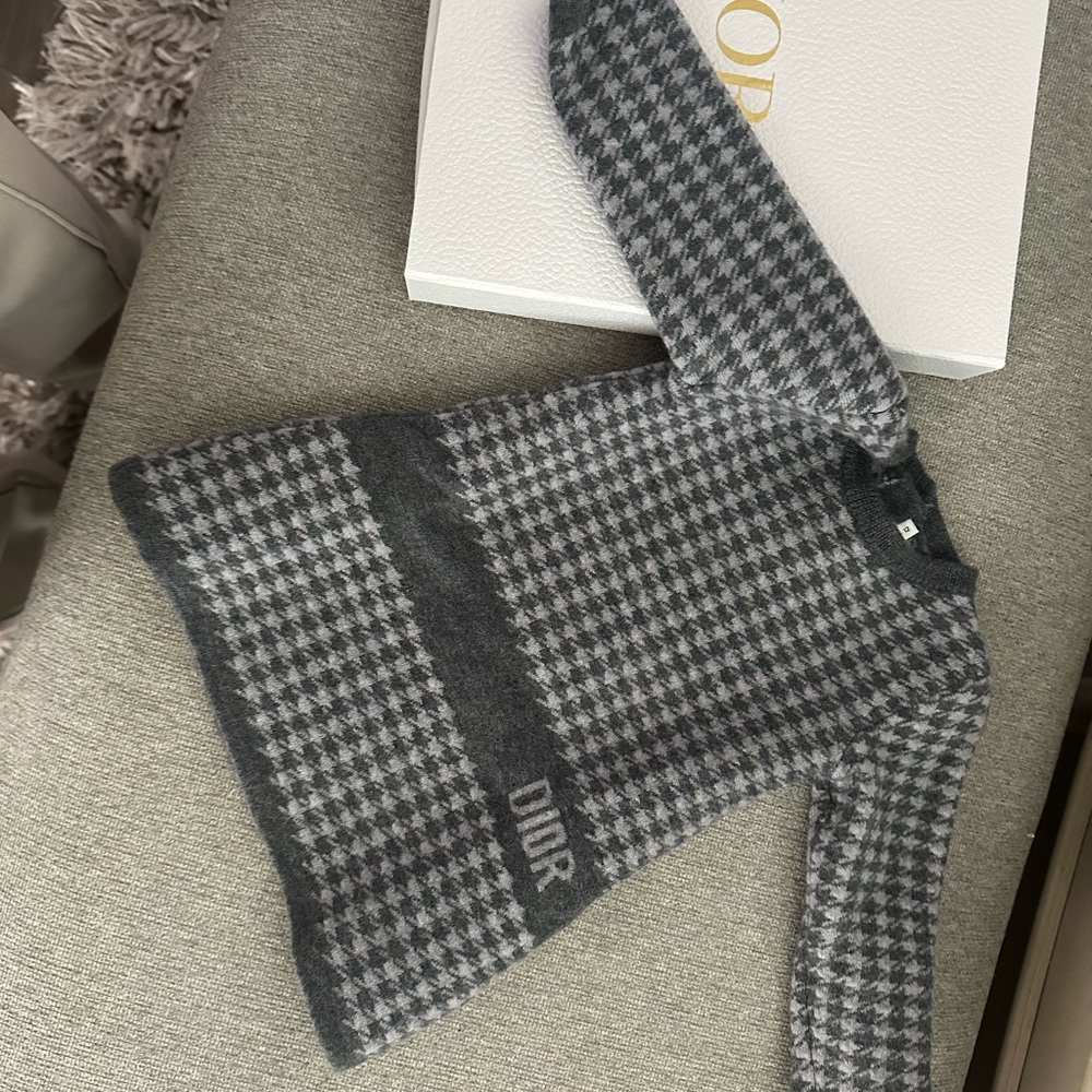 Dior Gray 100%wool baby sweater dress